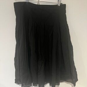 Theory “Kiara” Pleated Knee Length Black Cotton Skirt High Waist